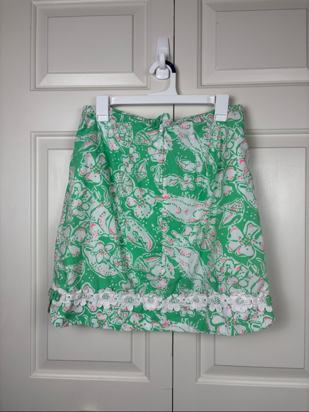 Lilly Pulitzer Green Floral Lace-Hem Skirt - Size 10 - Picture 7 of 7